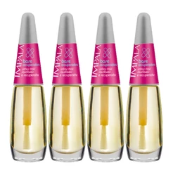 Kit 4 Esmalte Impala Base Recuperadora Tratamento Unha Fraca