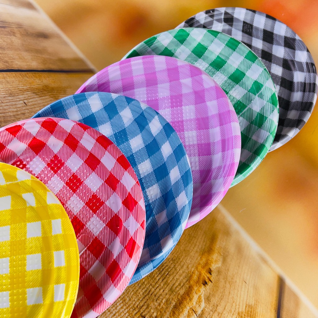 50 PRATINHO FESTA JUNINA 15 CM XADREZ MISTO (PLASTIK) FESTA JUNINA 2025 em Oferta na Shopee