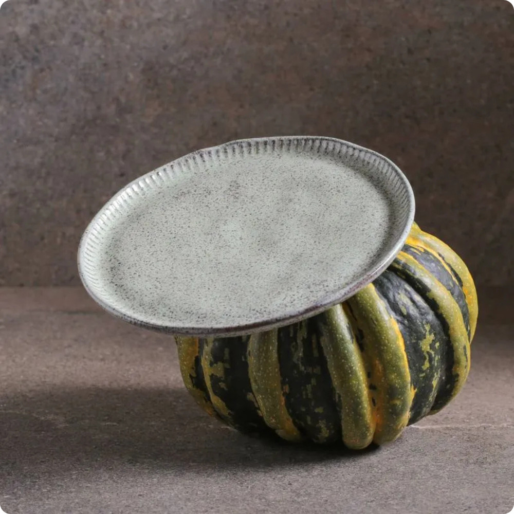 Prato Raso De Cerâmica Linhas Pistache 27,5cm Porto Brasil — imagem 2 de 2