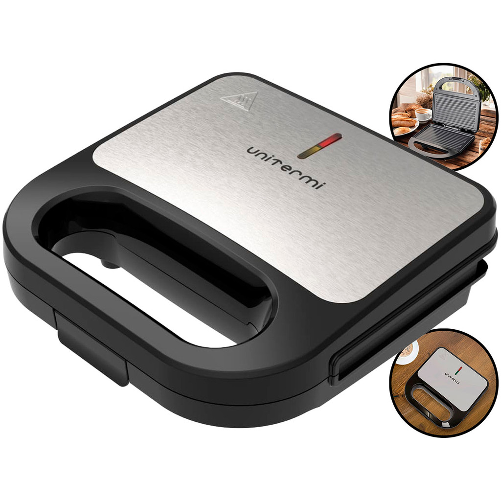 Sanduicheira Grill Elétrica 750w Grelha Antiaderente Inox Com Alça Para Sanduíches Carnes Legumes em Oferta na Shopee