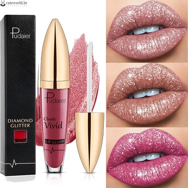 Gloss Labial Brilhante 18 Cores 1 Unidade Cintilante Hidratante Textura Nao Pegajosa