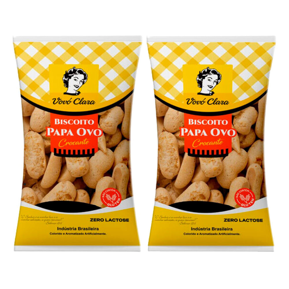 Kit 2 Biscoito Vovó Clara Papa Ovo 90g - Food & Beverages