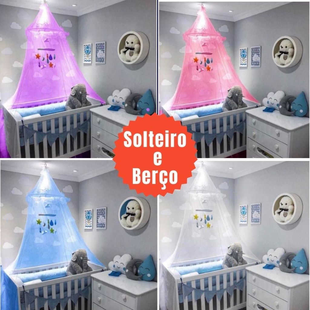 Mosquiteiro Teto Berço Renda Micro Furos