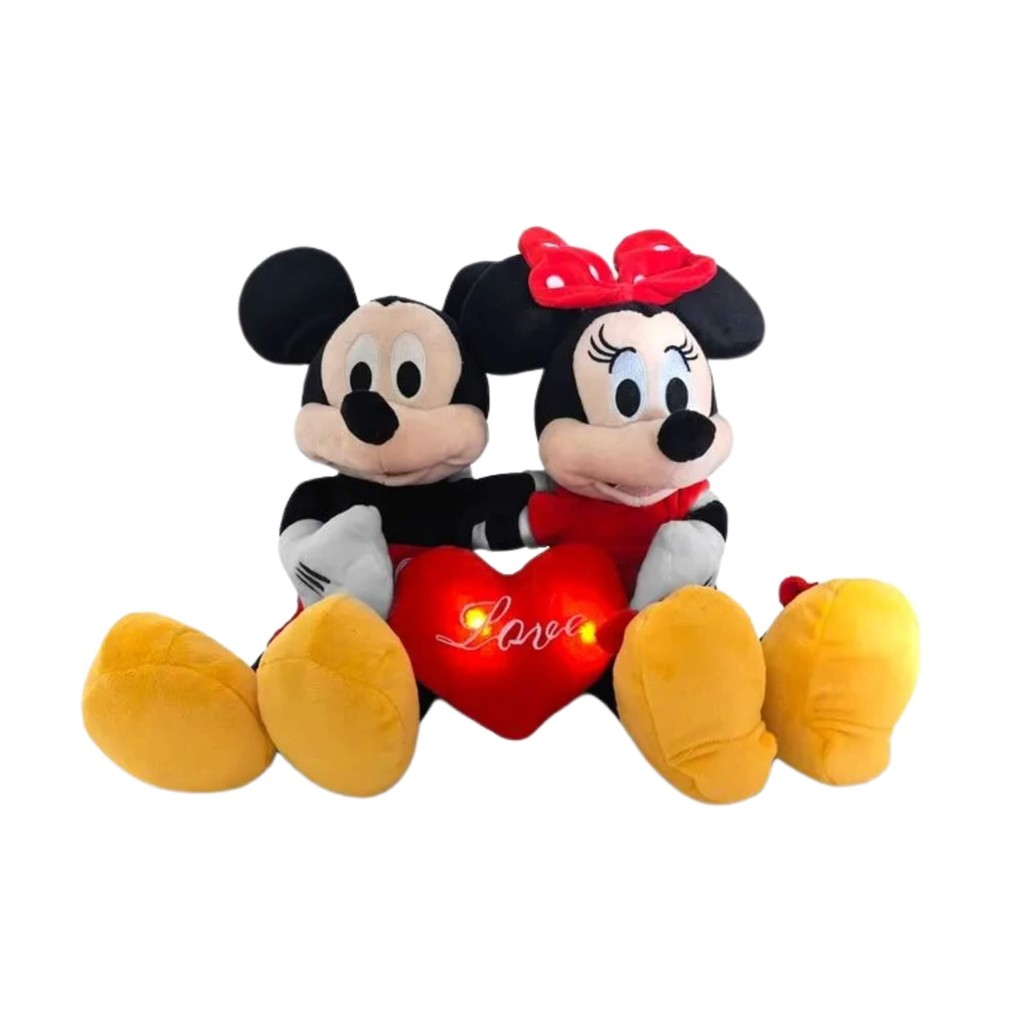 Pelúcia Disney Mickey e Minnie Dia dos Namorados Brinquedo Infantil Boneco Multikids BR2429