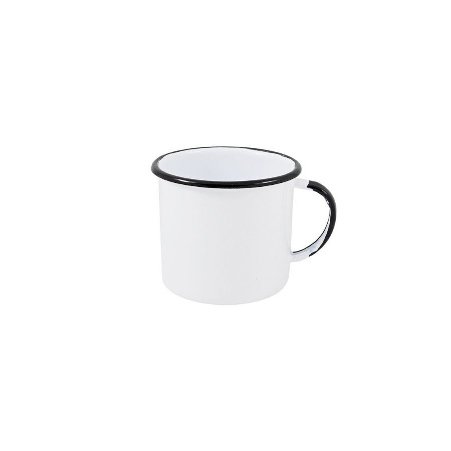 Caneca Esmaltada 06 - Branco - 160ml - 6x6cm - 1 unidade - Rizzo em Oferta na Shopee