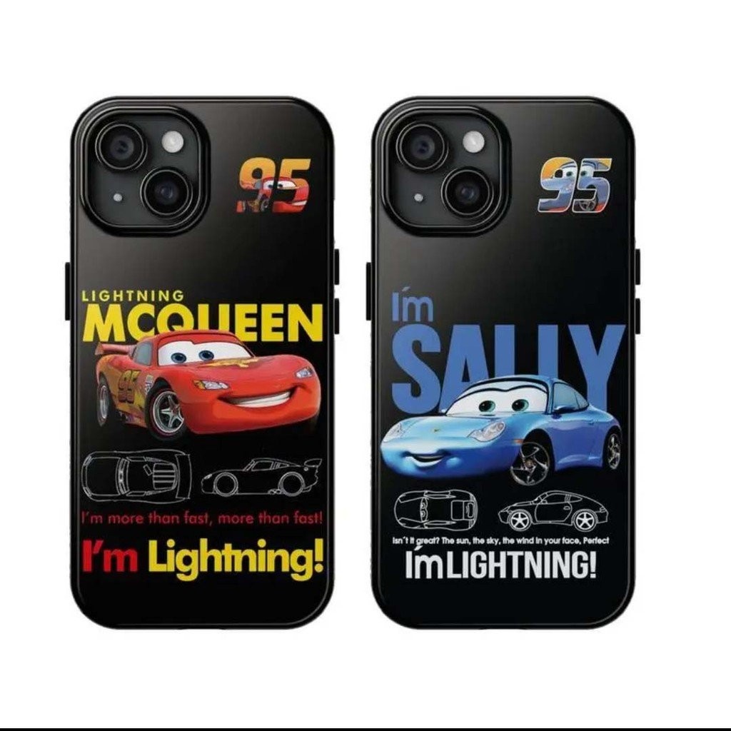 Capa de Telefone Compatível com iPhone Casal McQueen e Sally Capa de Telefone Compatível com iPhone 16/15 Pro/14 Duas em