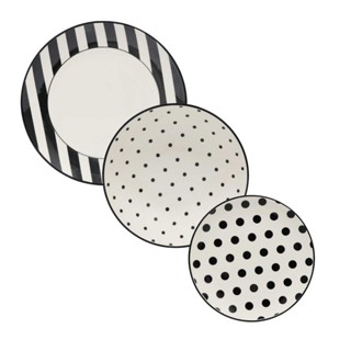 Aparelho De Jantar 18 Peças Unni Stripes and Dots em Oferta na Shopee