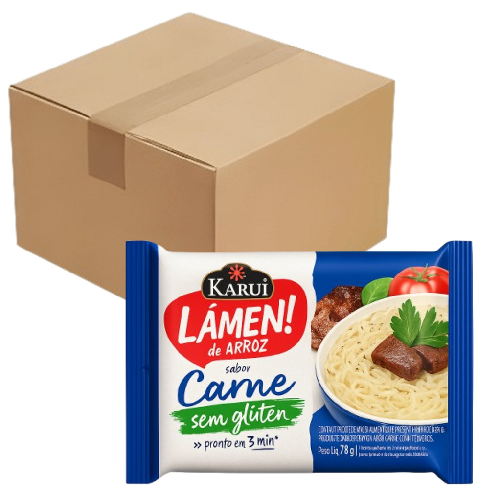 Kit 10 Lámen De Arroz Sem Glúten Karui Sabor Carne 78g