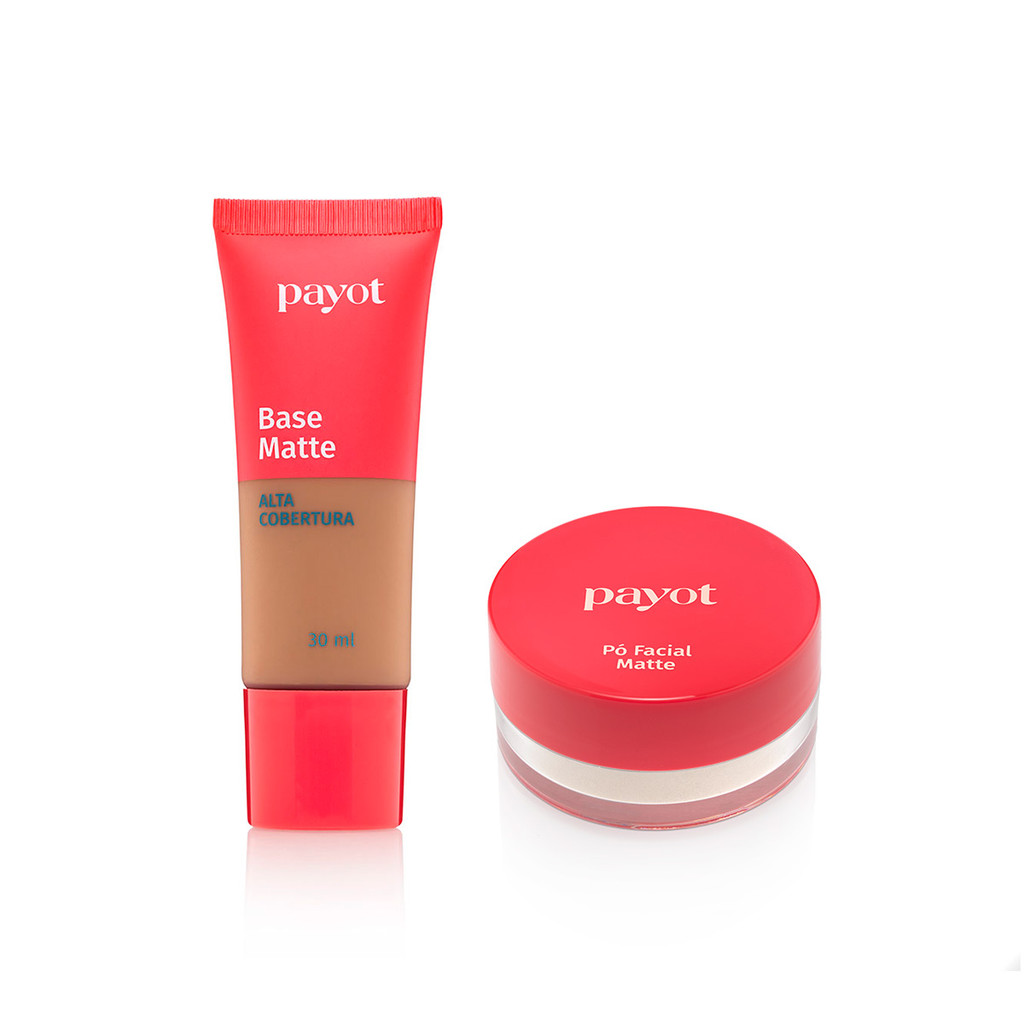 Kit Base Alta Cobertura Cor 7.0 + Pó Facial Cor Matte1 Chérie Payot