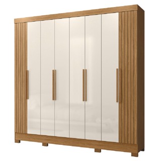 Guarda Roupas Casal Ripado 8 Portas 4 Gavetas Diamante Moval em Oferta na Shopee