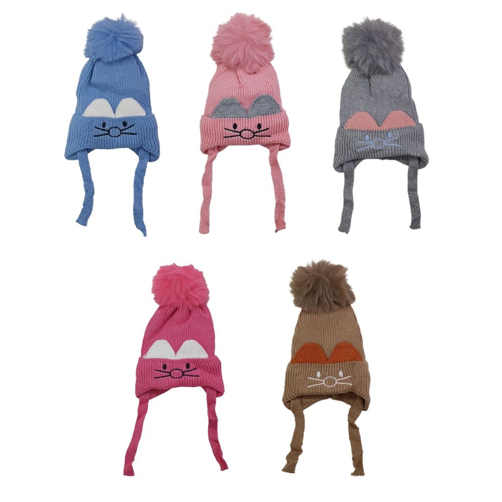Gorro Touca Infantil Fofo Forrado Criança Pompom Frio Bichinho Coração Inverno Unissex