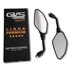 Par Retrovisor GVS Moto MT 03 07 09 Haste Fixa Lente Convexa Fumê
