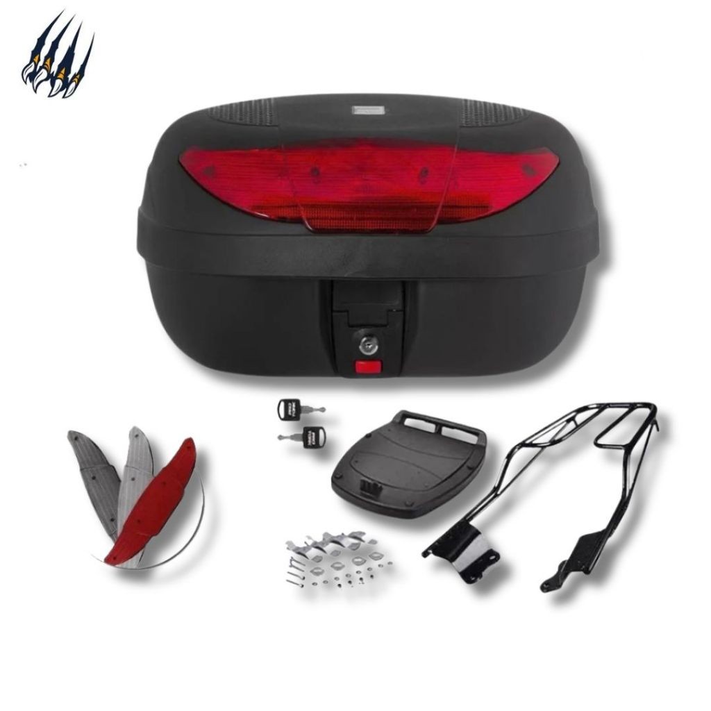 Bauleto Bau 45 Litros Com Bagageiro Sansão Churrasqueira Moto Fazer E Factor 125 E 150 2017 a 2024