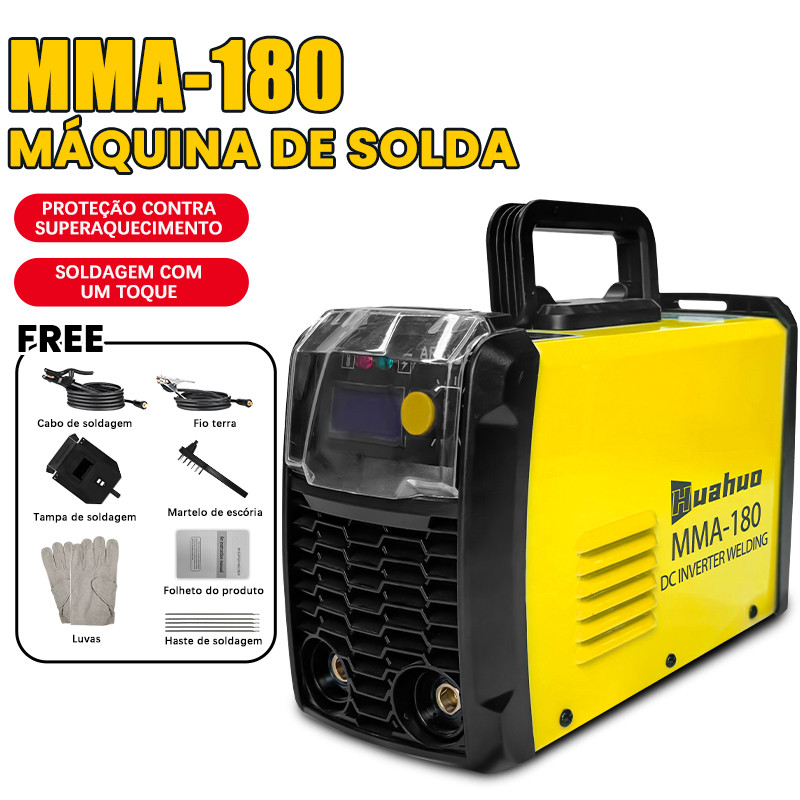 A máquina de solda manual MMA-180 é pequena em tamanho, potente em potência, 220V/110V~