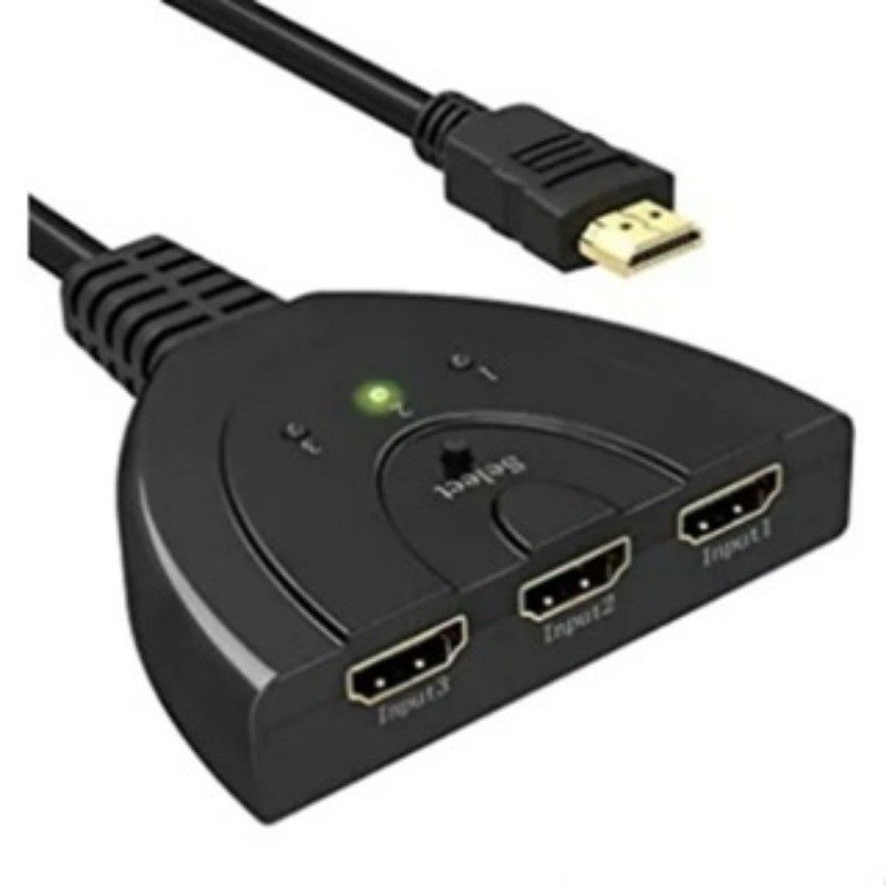 Divisor Hdtv Switch 3x1 Adaptador Cabo 3 Entradas E 1 Saída