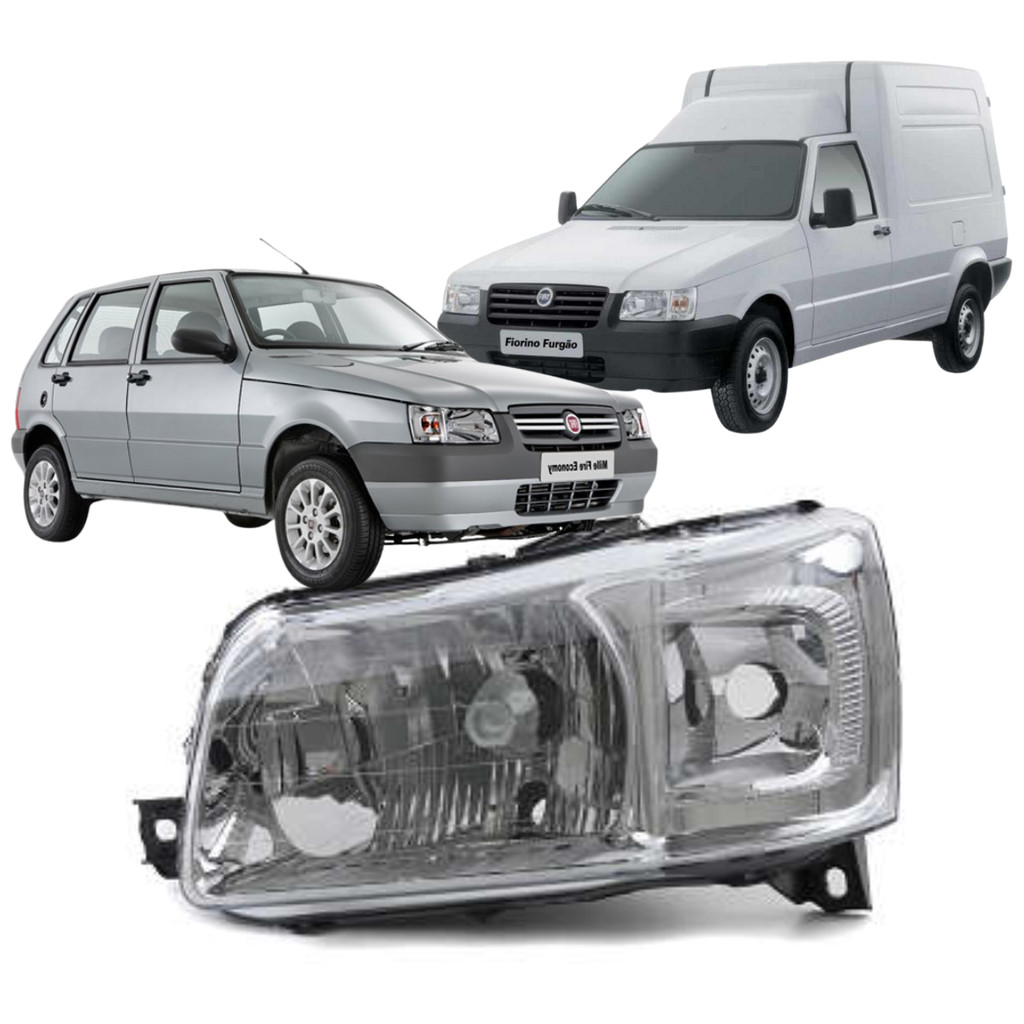 Farol Esquerdo Arteb Fiat Uno Mille Smart Fiorino 05 a 12 Original Vidro Cromado em Oferta na Shopee