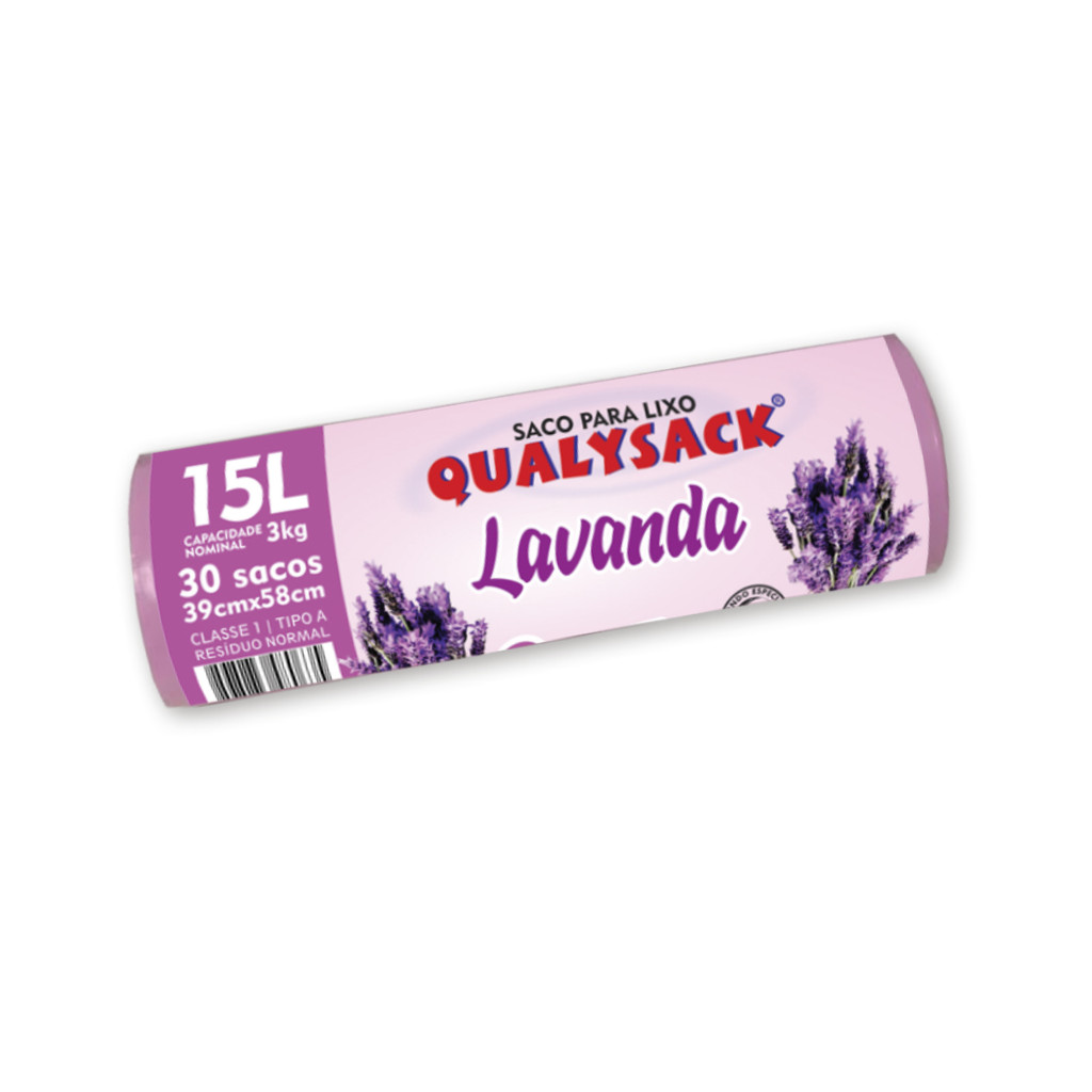 Saco De Lixo Pia e Banheiro com Aroma Lavanda 30 Un - 15L - Home & Living