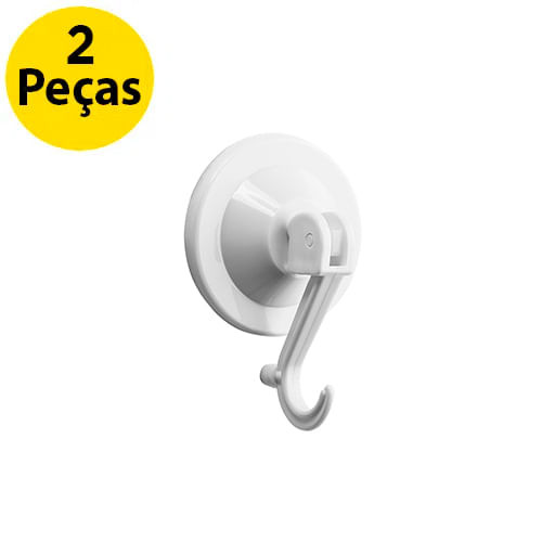 Gancho Plástico com Ventosa Branco 2 Peças - PRIMAFER - Travel & Luggage