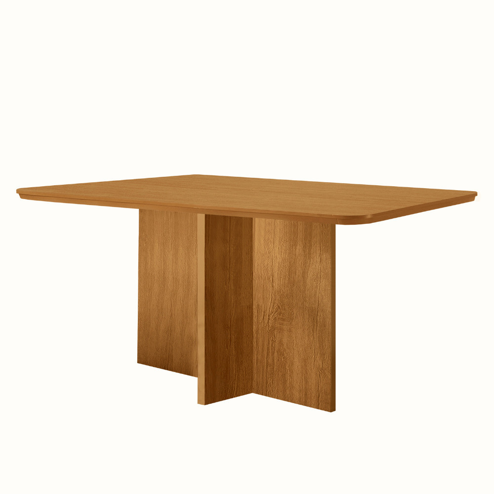 Mesa de Jantar Olímpia 120cm Tampo MDF Canto Copo Moderna Mobília - Home & Living