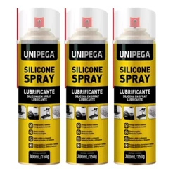 KIT 3 SILICONE LIQUIDO LUBRIFICANTE SPRAY 300ML UNIPEGA