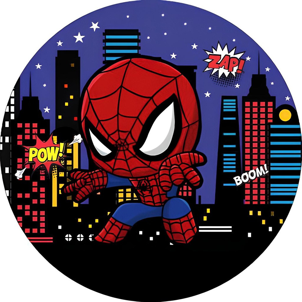 Capa de Painel Homem-Aranha Heróis Spidey Friends Festa Redondo Tecido Sublimado Vários Modelos  1,50x1,50m e 50x50cm