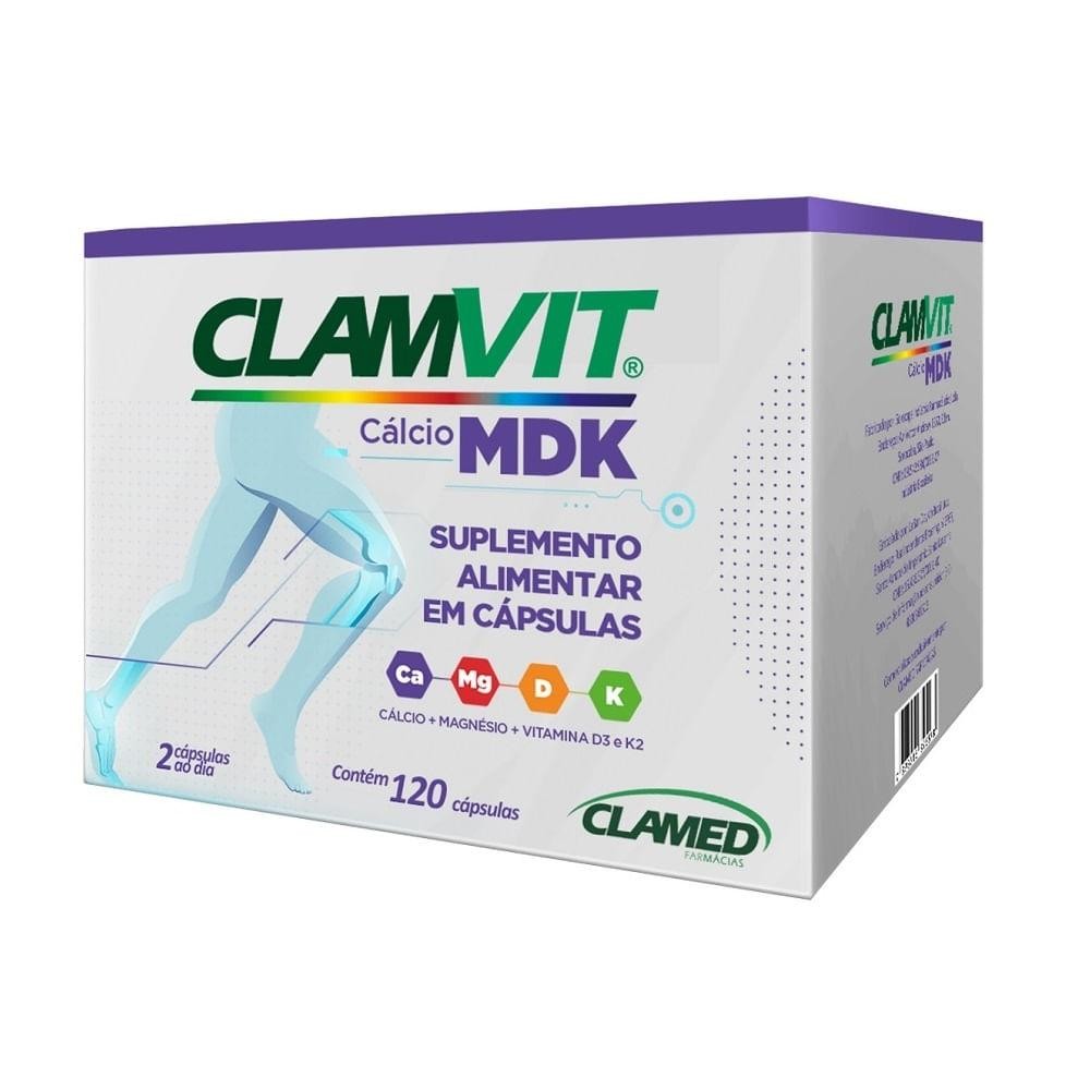 Suplemento Alimentar Clamvit Calcio Mdk 120 Capsulas em Oferta na Shopee