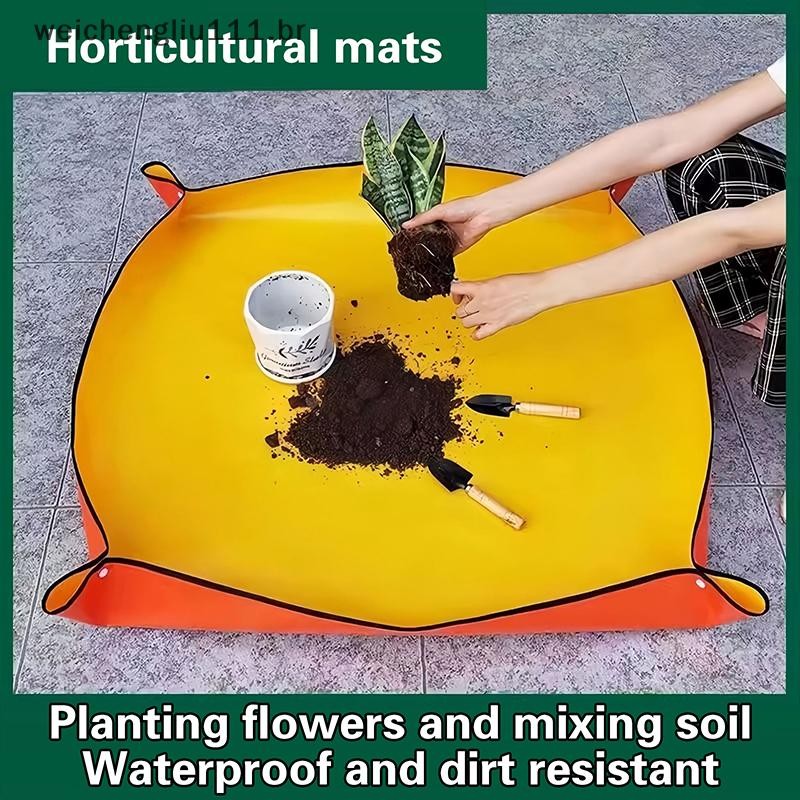 # weicheng 1 Peça Tapete De Plantio À Prova D'água Dobrável Almofada De Vaso De Jardim Para Plantas Flores Transplante F