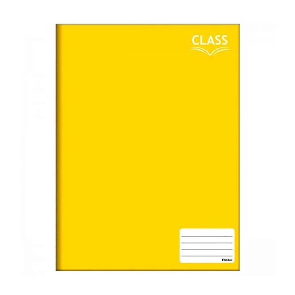 Caderno Brochura Pequeno 14x20cm 80 Folhas Class Amarelo Foroni