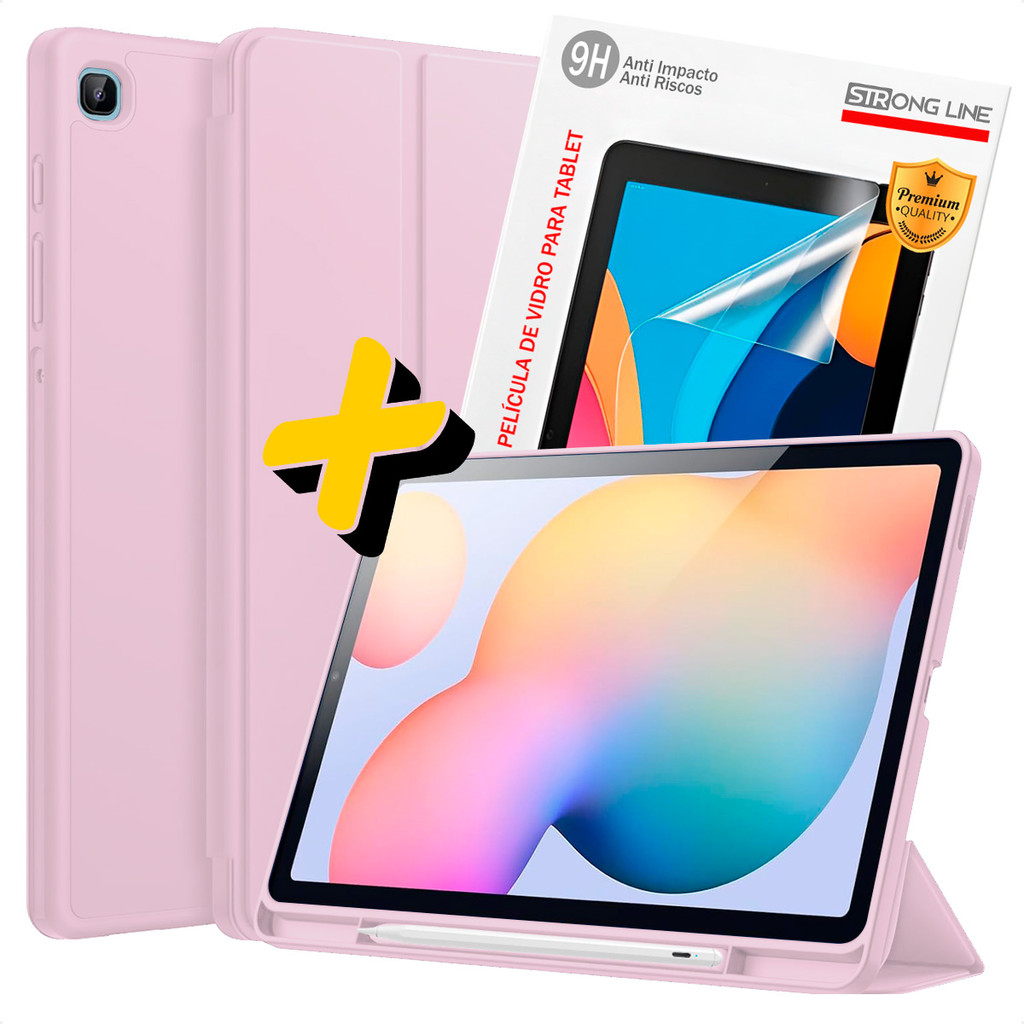 Capa Tablet S6 Lite 2024/2022/2020 10.4 Polegadas Smart com Porta Caneta Premium e Película de Proteção Anti Impacto