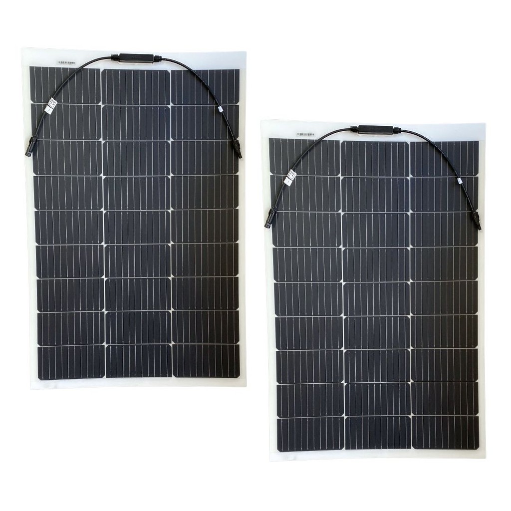Par Painel Solar Automotivo Flexível Caminhão MotorHome 100w 200w 24v portátil van trailer placa solar portátil