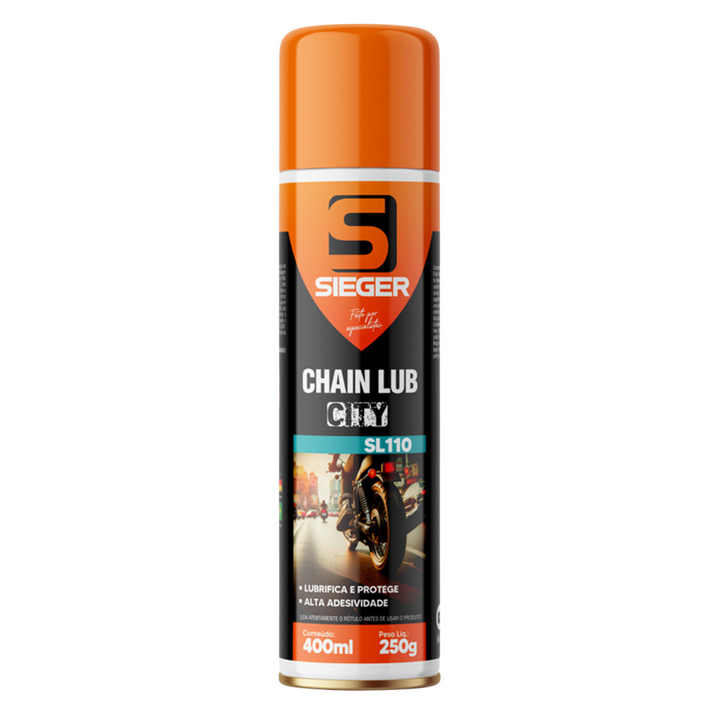 Fluído Lubrificante para Corrente Moto Bike Chain Lub City Sieger SL110 400ml