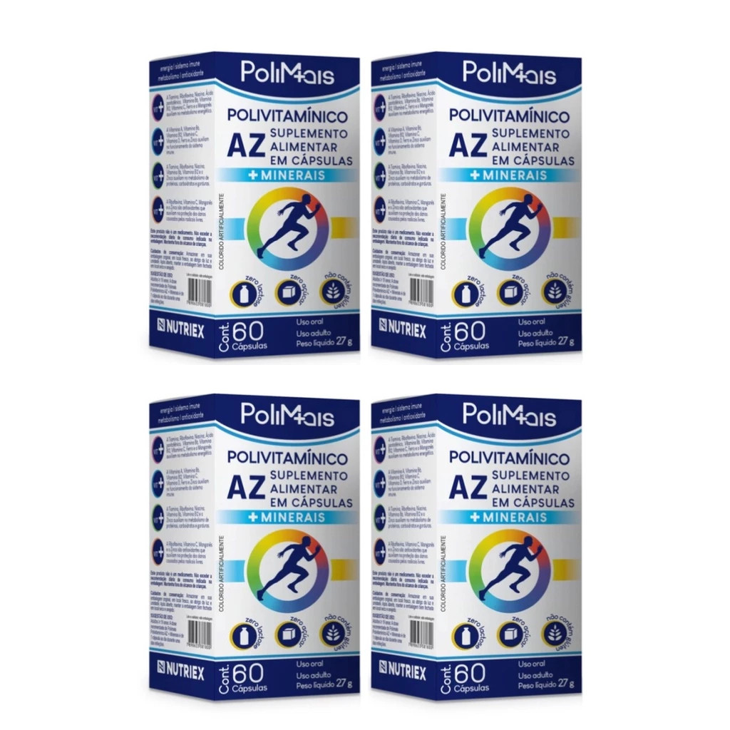 Kit 4 Polimais A-Z Total 240 Cápsulas Polivitamínico
