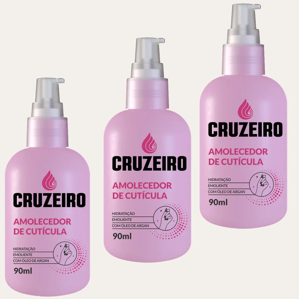 Kit 3 Un Amolecedor De Cutículas Óleo De Argan Cruzeiro 90ml
