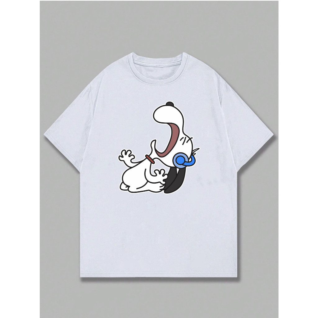 [Camiseta Premium em Algodão Puro]SISI Camiseta Cartoon Snoopy Algodão Casual Estampado Blusa Feminina Moda Feminina