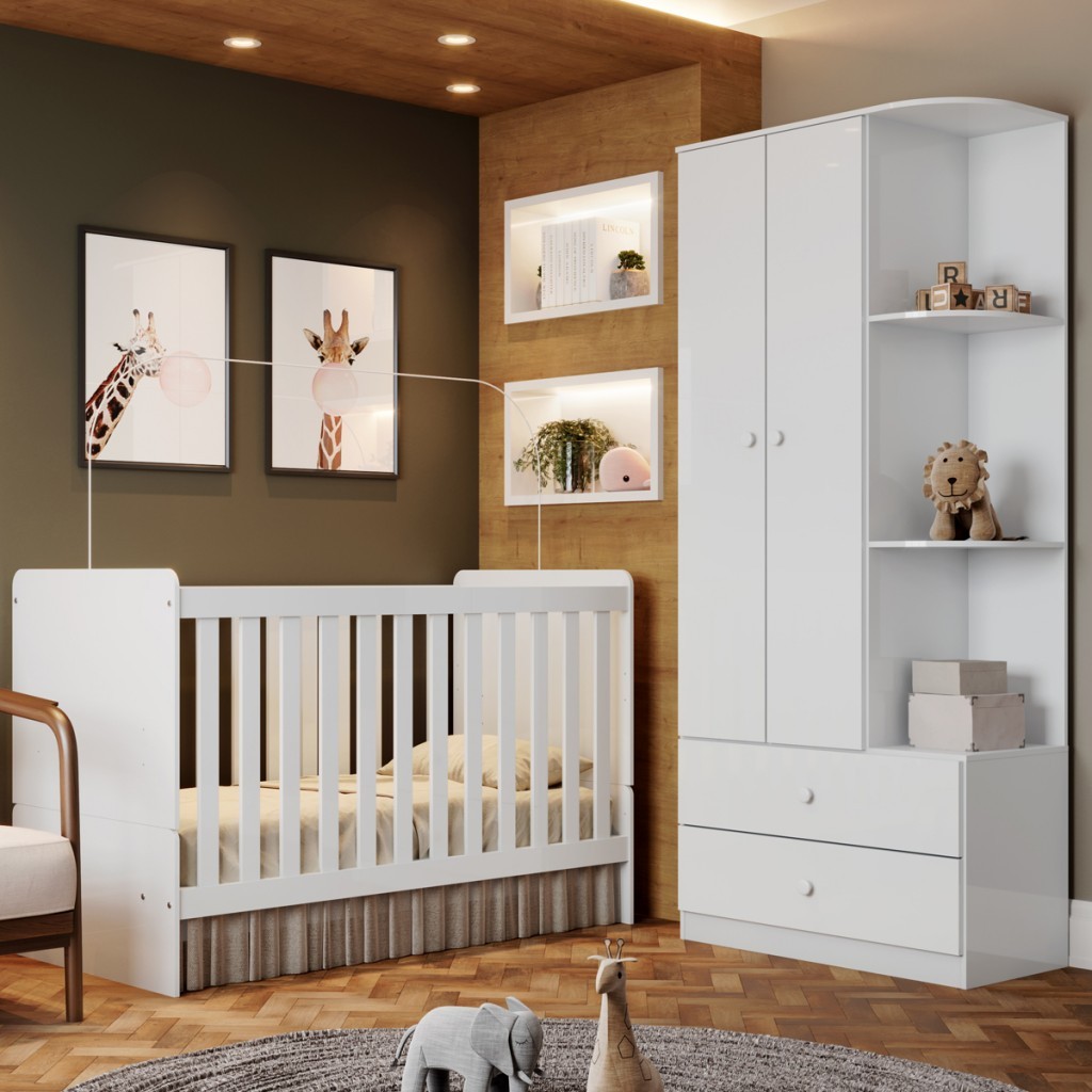 Quarto de Bebê Completo Hope 2 Portas 2 Gavetas - Pnr Móveis