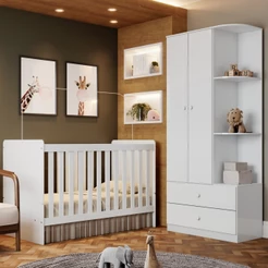 Quarto de Bebê Completo Hope 2 Portas 2 Gavetas - Pnr Móveis
