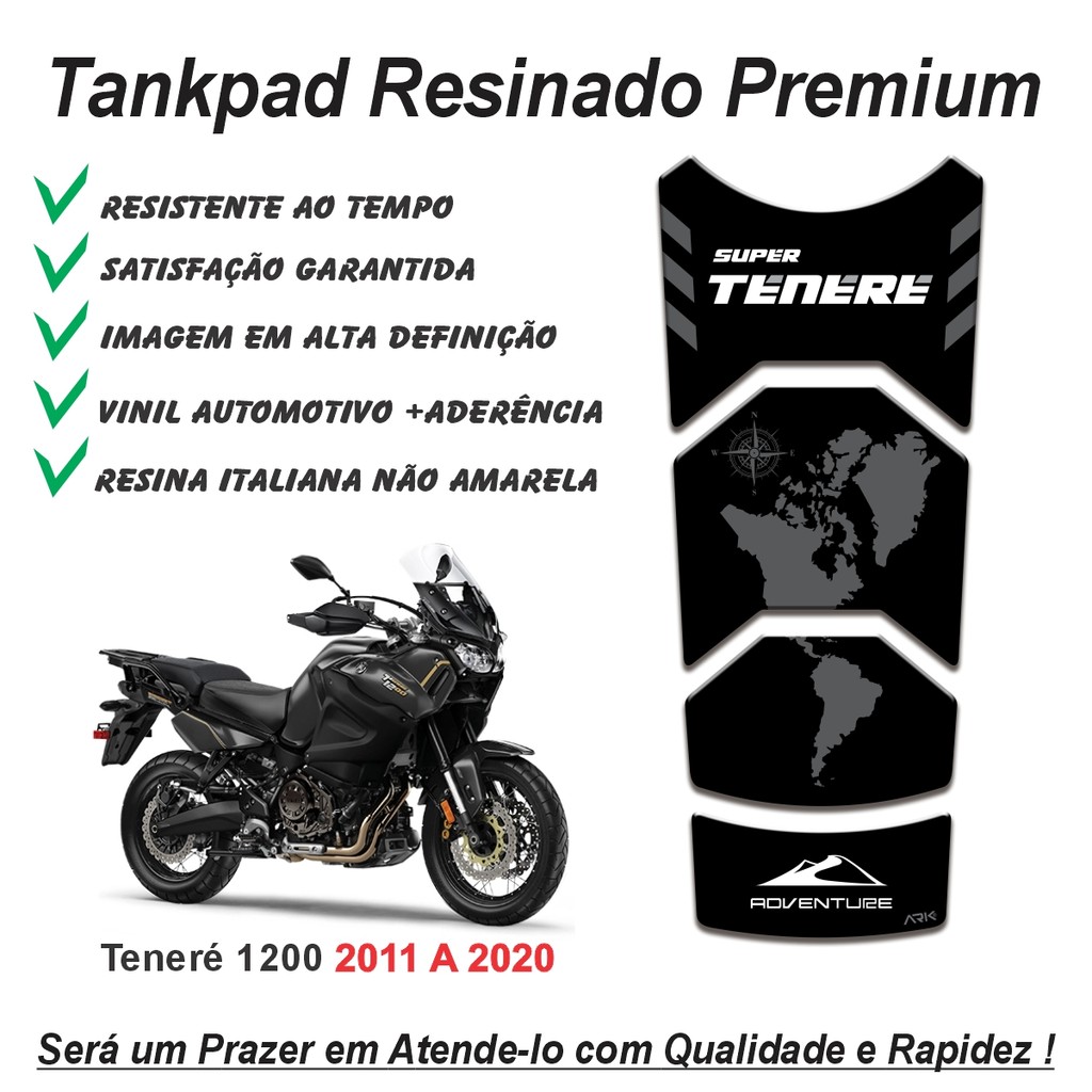 Adesivo Protetor de Tanque Tankpad 3d Resinado Moto Yamaha Super Tenere 1200 ano 2011 a 2020