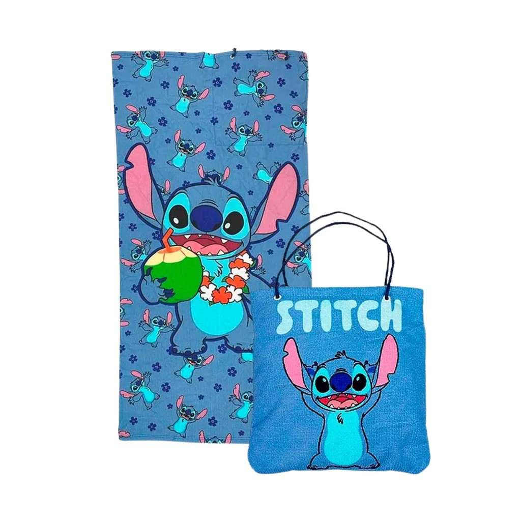Toalha de Praia 2 em 1 Sacola Stitch Disney Zona Criativa - 10073444 em Oferta na Shopee