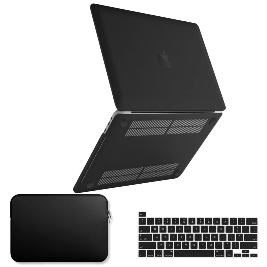 Capa Para MacBook Pro 13 Touch Bar M1 M2 A2338 Kit +Bag +Protetor Teclado 2019/2023 - Preto Fosco