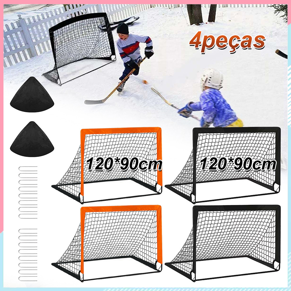 Esportes ao ar livre 4 conjuntos portátil futebol tênis futebol rebote treinamento objetivo 90x120cm