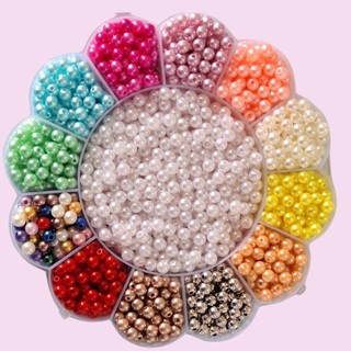 Kit Maleta com aproximadamente 1200 Pérola 6mm Coloridas 100% Abs PRIMEIRA LINHA  Artesanato Furo Passante Premium