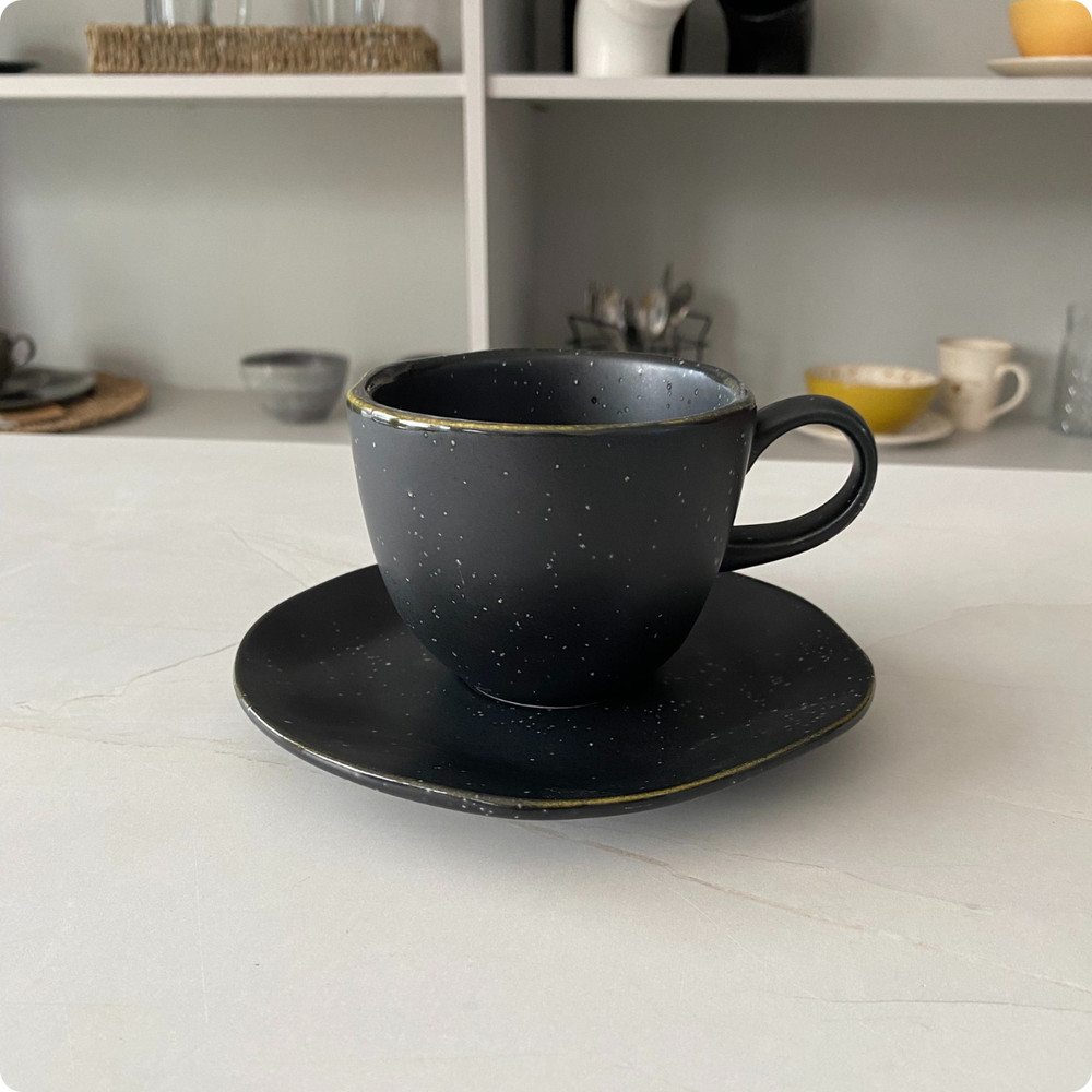 Xícara De Chá 220mL Com Pires Porcelana Ryo Volcano Oxford - Original — imagem 2 de 2