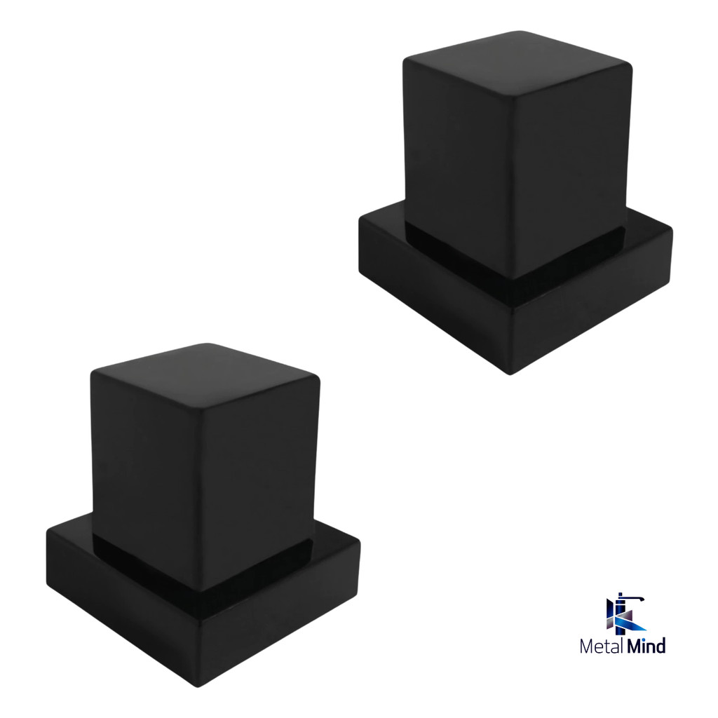 2 Acabamento Quadrado Preto Luxo em Metal Para Registro De Chuveiro Padrão Deca