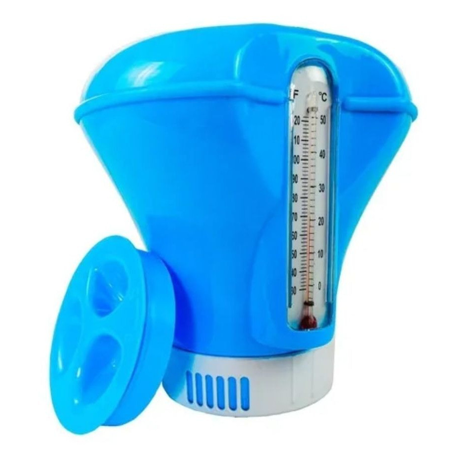 Dosador Cloro Flutuante Margarida Sodramar Com Termômetro Para Pastilha Piscina Original Tratamento