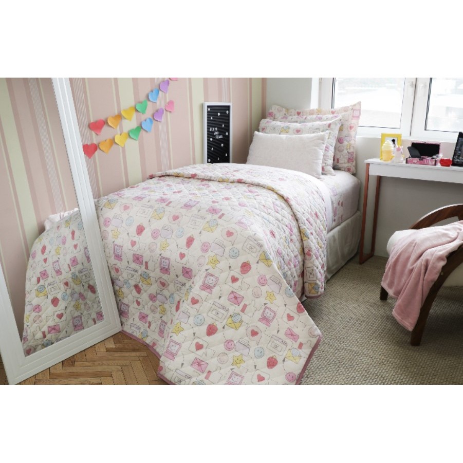 Jogo de Cama Solteiro Infantil 3 peças Happy Day - Blogueirinha Influenciadora Maisa
