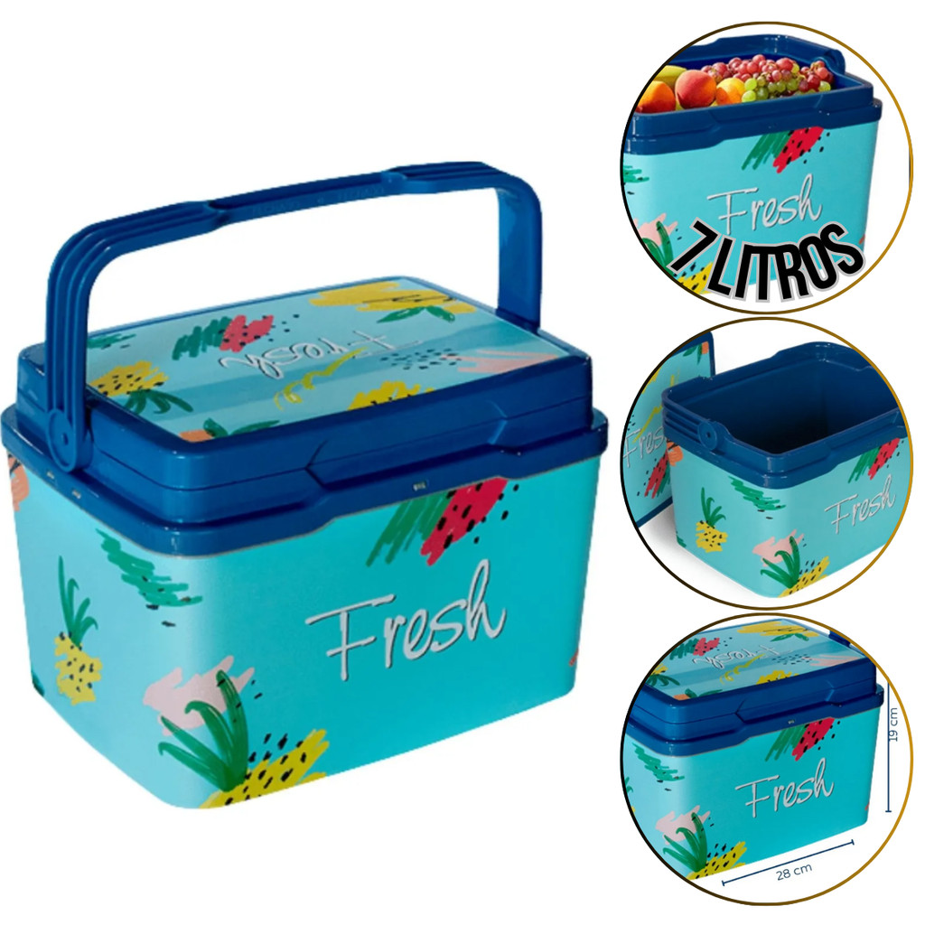 Cooler Caixa Térmica capacidade para 7 Litros Para Camping Praia Piquenique Arqplast 25965PM em Oferta na Shopee