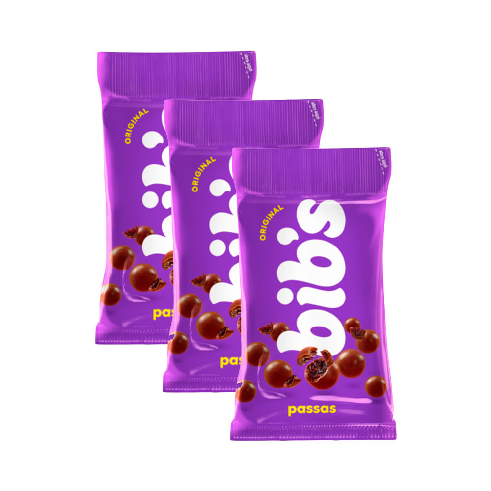 Kit 3 Confeito de Passas Bib’s 40g - Food & Beverages