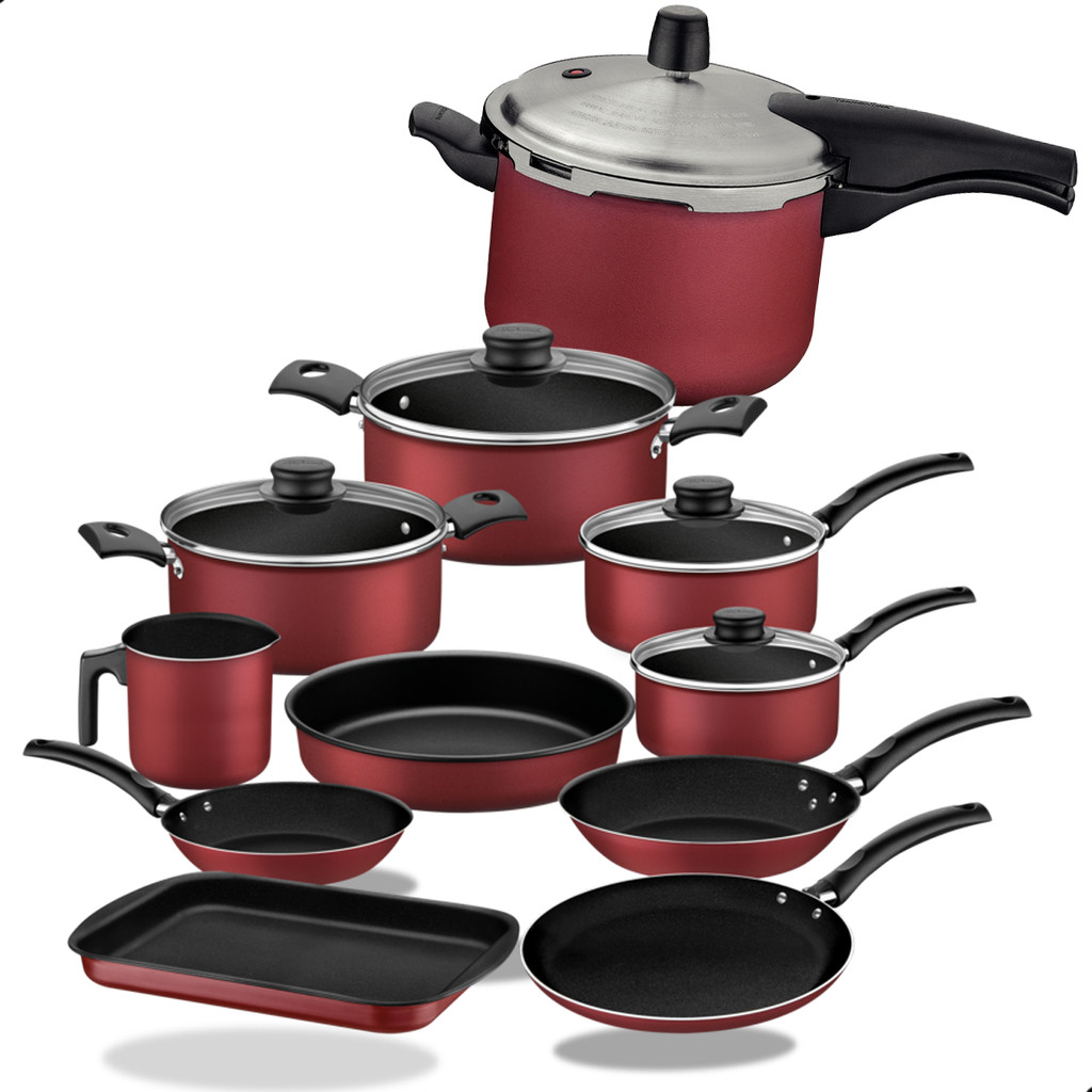 Jogo de Panelas Tramontina Antiaderente Panela de Pressão 11 Peças Kit de Panelas Panela de Pressao