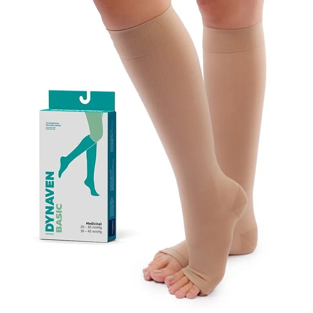 Sigvaris Dynaven Basic Meia de Compressão 20–30 mmHg Panturrilha Bege Tam P3
