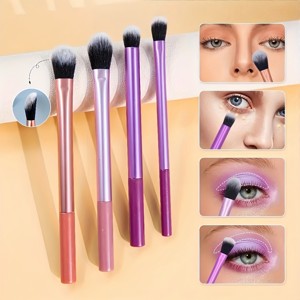 Conjunto de pincéis de maquiagem verticais com 8 pincéis de maquiagem multicoloridos